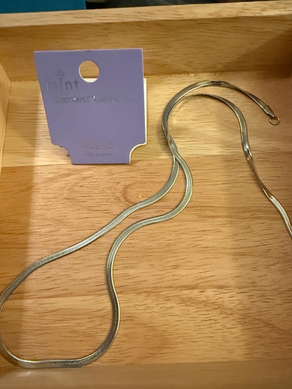 Stainless Steel Silver Snake Chain Necklace by Mint